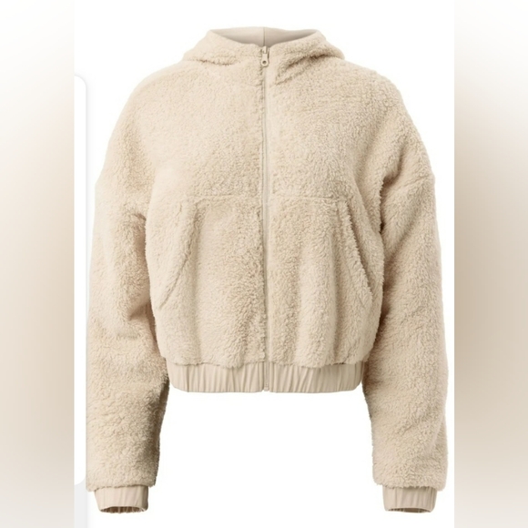 Girlfriend Collective Recycled Bomber in Cream - Picture 1 of 5